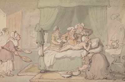 The Doctor is So Severely Bruised that Cupping is Judged Necessary by Thomas Rowlandson